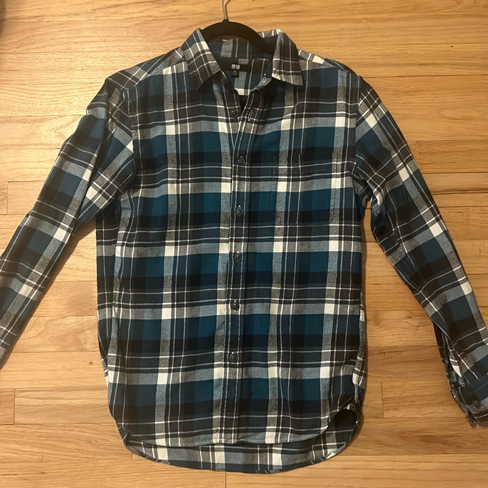 UNIQLO Men’s Flannel XS Teal, Gray, White
